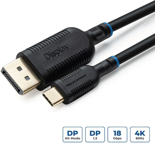 Microconnect Cable HDMI male - USB-C male 0.5m Μαύρο
