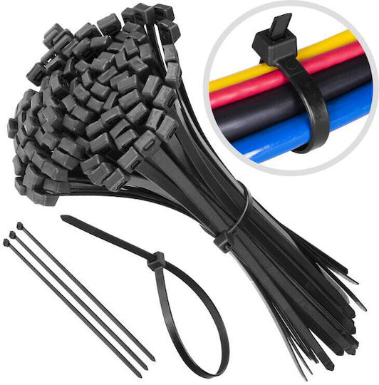 Onnline Пластмасови Кабелни Аксесоари 165mmx2.5mm в Черен Цвят 100 бр