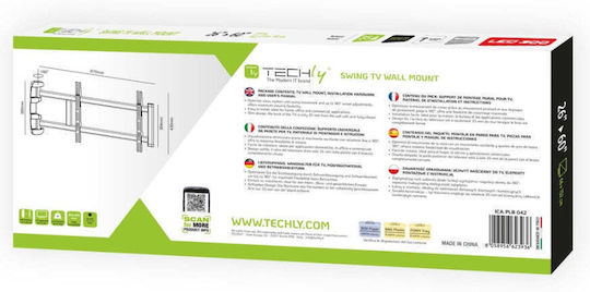 Techly Ica-plb Wall Mounted TV Mount With Extension Arm Up To 60" And 35kg Silver