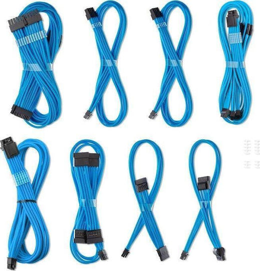 Cablemod C-series Pro Modmesh Sleeved 12v-2x6 12vhpwr Dual Stealthsense Cable Kit Corsair Type 4 Rm Black Label Rmi Rmx Light Blue Cm-pcsr-16x2kit-nklb-r-ss