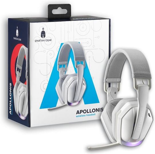 Spartan Gear Apollonis Ασύρματο Over Ear Gaming Headset με σύνδεση Bluetooth Λευκό for Nintendo Switch / Nintendo Switch 2 / PC / PS4 / PS5