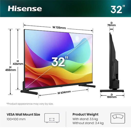 Hisense Smart Televizor 32" Full HD QLED A5S HDR (2026) 32A5S