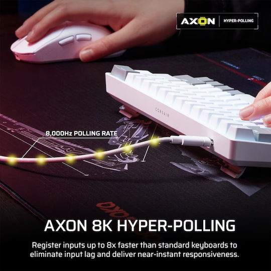 Corsair Clipper Pro Mini 60 Hall-Effekt Gaming-Tastatur 60% mit Corsair MGX Schaltern und RGB-Beleuchtung (Englisch US) Weiß