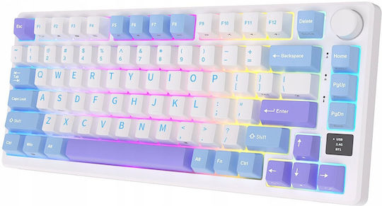 Royal Kludge RK-M75 Wireless Gaming Mechanical Keyboard 75% with Custom Brown switches and RGB lighting (English US) Blue