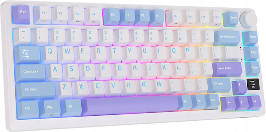 Royal Kludge RK-M75 Wireless Gaming Mechanical Keyboard 75% with Custom Brown switches and RGB lighting (English US) Blue