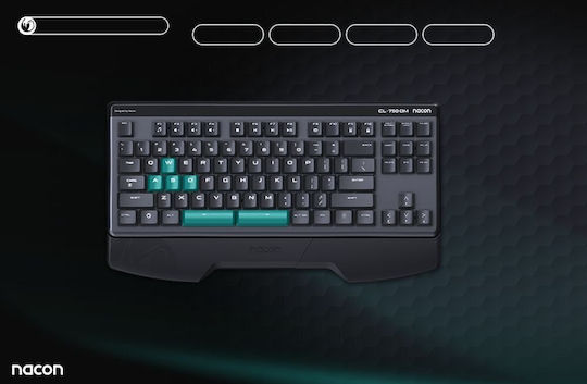 Nacon CL-750OM Gaming Mechanische Tastatur Tenkeyless mit Benutzerdefiniert Blau Schaltern und Beleuchtete Tasten (Englisch US)