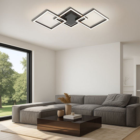 Vivalux SONOMA Deckenleuchte 63,5 cm Schwarz mit Integrierter LED