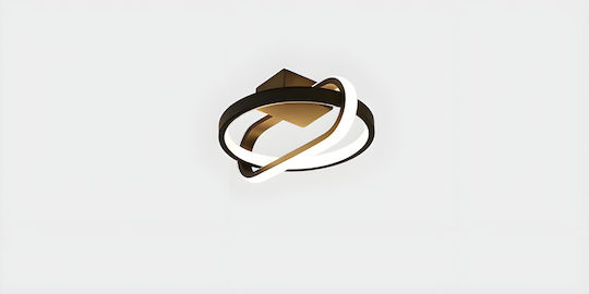Home Lighting Πλαφονιέρα Οροφής 21εκ. Μαύρη με Ενσωματωμένο LED