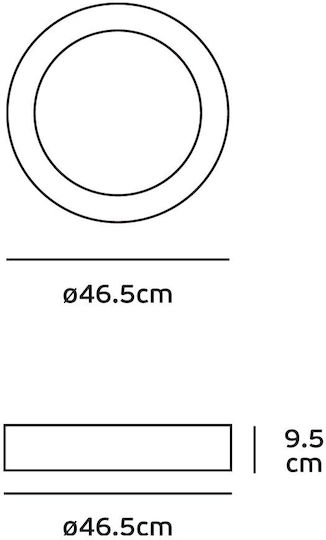 VK Lighting Deckenleuchte 46cm Gray mit Integrierter LED