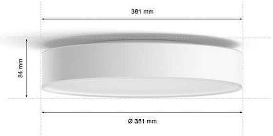 Philips Inteligent Plafonieră de Tavan Baie 38.1buc Albă cu LED Integrat și Telecomandă