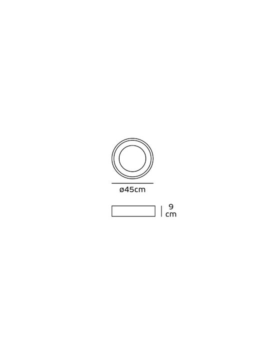 VK Lighting Πλαφονιέρα Οροφής 45.5εκ. Λευκή με Ενσωματωμένο LED
