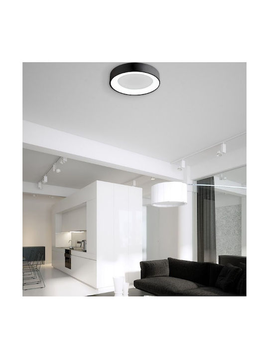 Atman Tenerife Ceiling Mount Light 50cm Black with Integrated LED and Remote Control