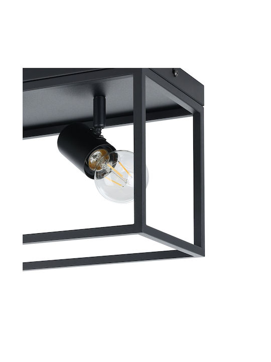 Eglo Silentina Ceiling Mount Light 36cm Black with Socket E27