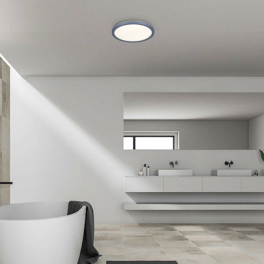 Rabalux Lambert Ceiling Mount Light Bathroom 28cm Silver with Integrated LED