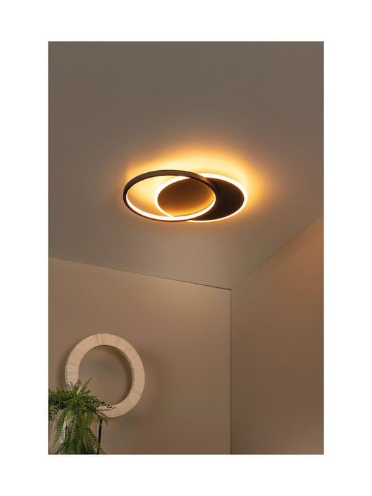 Lucide Lightning Light fixture Ceiling Mount Light Black with Integrated LED
