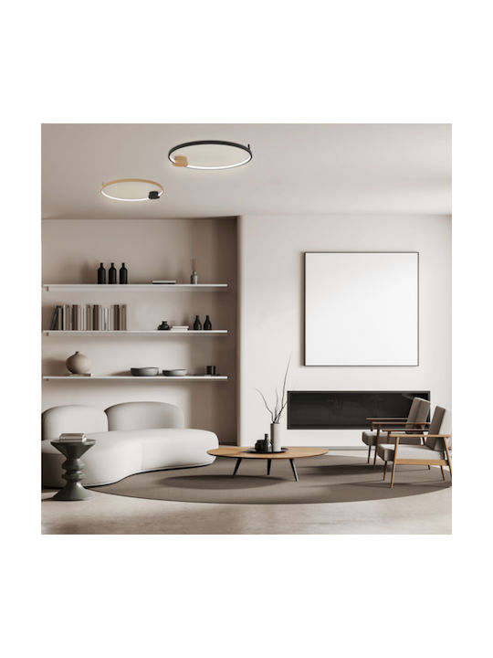 Zambelis Lights Πλαφονιέρα Οροφής 84εκ. Κίτρινη με Ενσωματωμένο LED