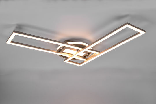 Trio Lighting Twister Πλαφονιέρα Οροφής 90.5εκ. Γκρι με Ενσωματωμένο LED και Τηλεχειριστήριο