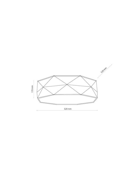 TK Lighting Kantoor Πλαφονιέρα Οροφής Λευκή