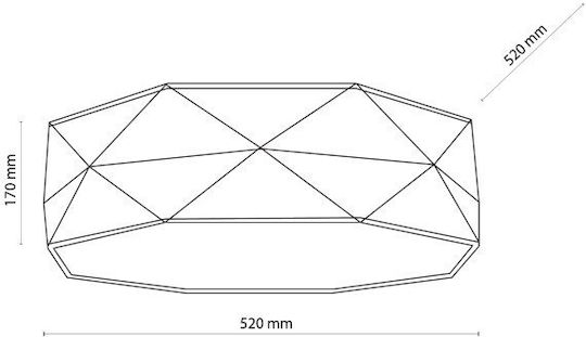 TK Lighting Kantoor Πλαφονιέρα Οροφής Λευκή