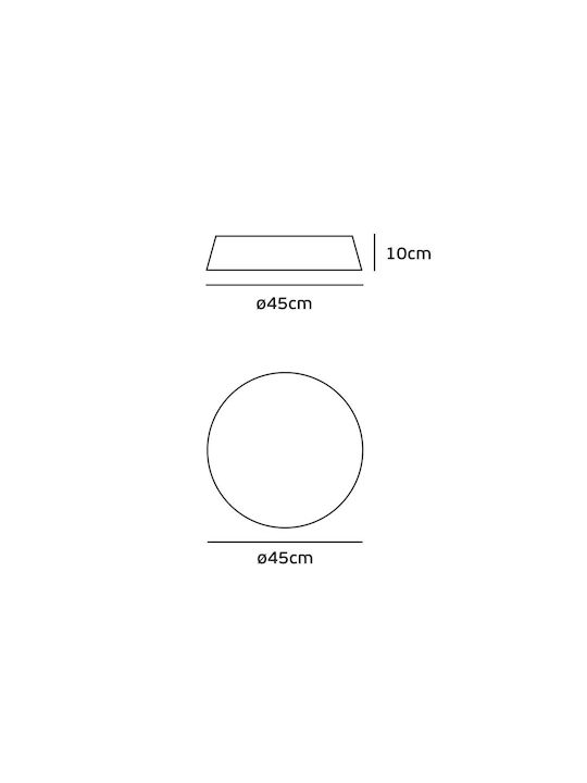 VK Lighting Πλαφονιέρα Οροφής 45εκ. Μαύρη με Ενσωματωμένο LED