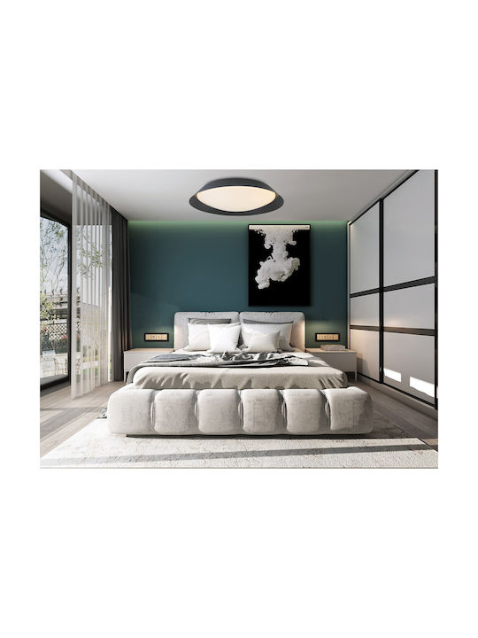 VK Lighting Πλαφονιέρα Οροφής 45εκ. Μαύρη με Ενσωματωμένο LED