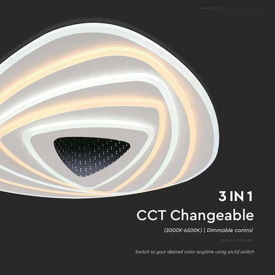 V-TAC Deckenleuchte 50cm Weiß mit Integrierter LED und Fernbedienung