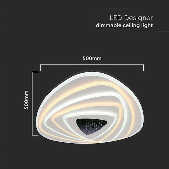 V-TAC Deckenleuchte 50cm Weiß mit Integrierter LED und Fernbedienung