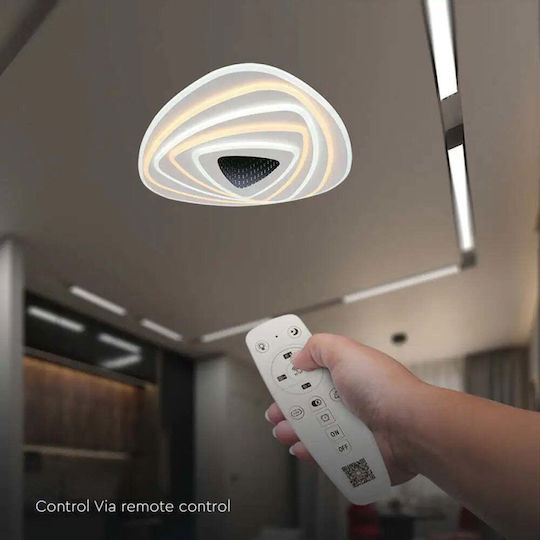 V-TAC Deckenleuchte 50cm Weiß mit Integrierter LED und Fernbedienung