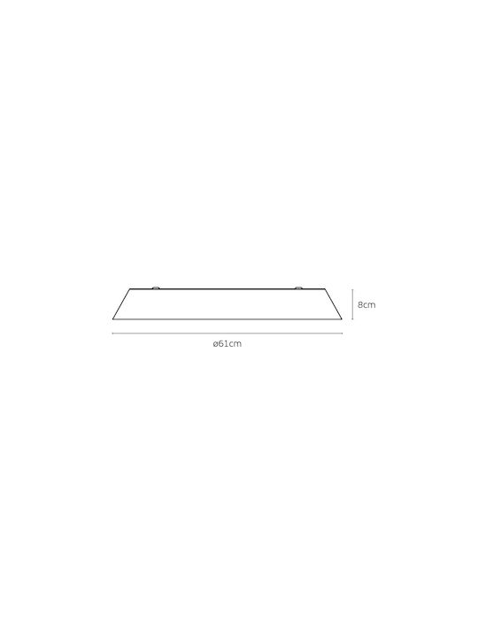 VK Lighting Πλαφονιέρα Οροφής 61εκ. Μπεζ με Ενσωματωμένο LED