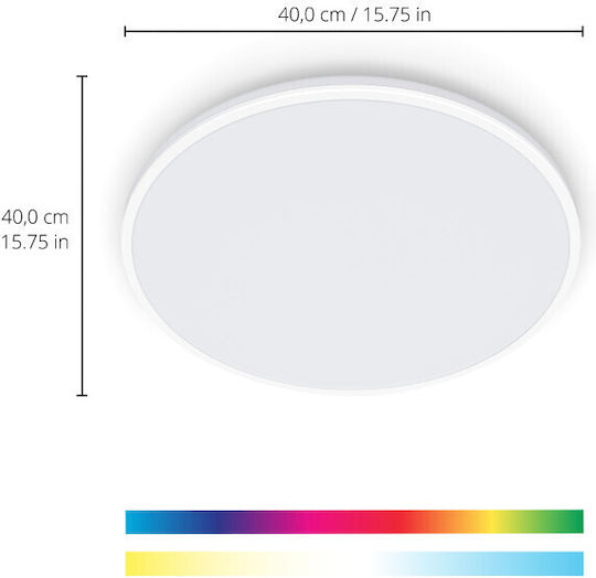WiZ Smart Deckenleuchte 40cm Weiß mit Integrierter LED und Fernbedienung