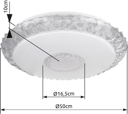 Globo Lighting Eddie Ceiling Mount Light 50cm White with Integrated LED and Remote Control