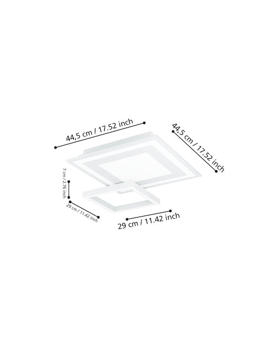 Eglo Savatarila-Z Smart Ceiling Mount Light 45cm White with Integrated LED and Remote Control