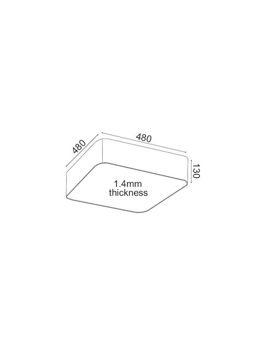 Aca Emery Ceiling Mount Light Black with Integrated LED