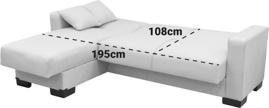 Dumma Ecke Sofa mit Bett mit Umkehrbarer Winkel & Stauraum Beige 226x146x86cm