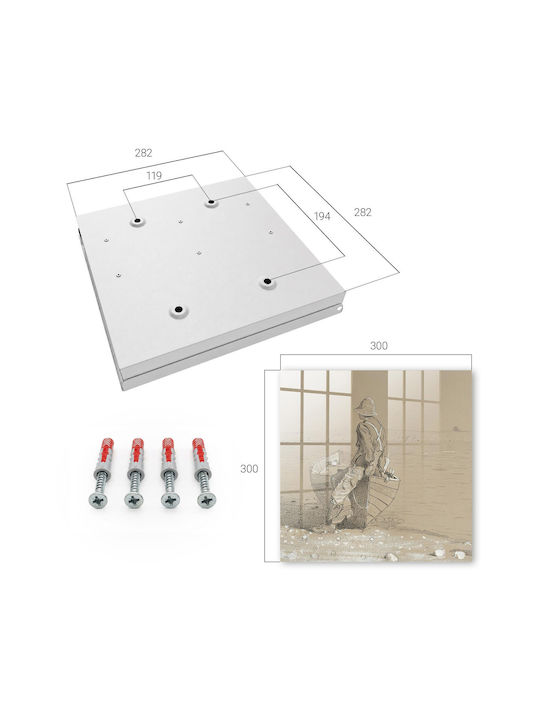 Tulup Κλειδοθήκη Τοίχου Μεταλλική 50 θέσεις 30x30x5cm