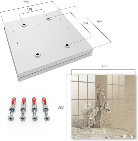 Tulup Κλειδοθήκη Τοίχου Μεταλλική 50 θέσεις 30x30x5cm