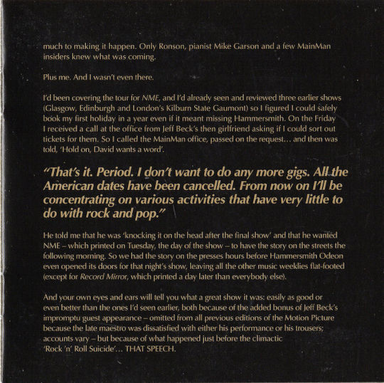 David Bowie Ziggy Stardust Spiders From Mars Motion Picture Soundtrack 50th Anniversary Edition Cd