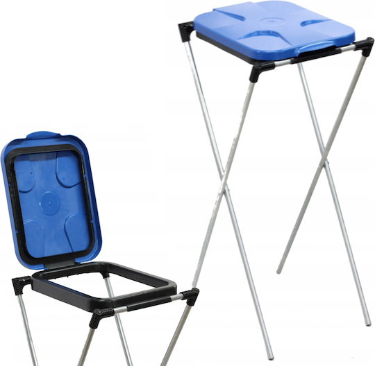 Plastic Waste Bin Sorting Stand Single-Station 240lt Blue