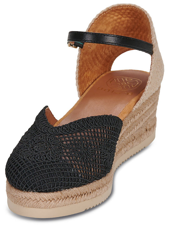 Ceuta Damenplattformen in Stil Espadrilles Schwarz