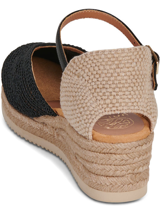 Ceuta Damenplattformen in Stil Espadrilles Schwarz
