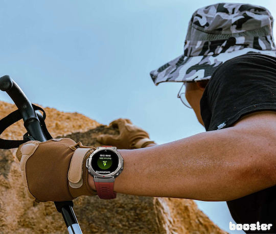 Booster Military M2 52mm Smartwatch cu Pulsometru Roșu