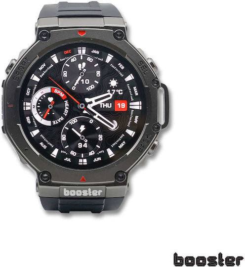 Booster Military M2 52mm Smartwatch cu Pulsometru Roșu