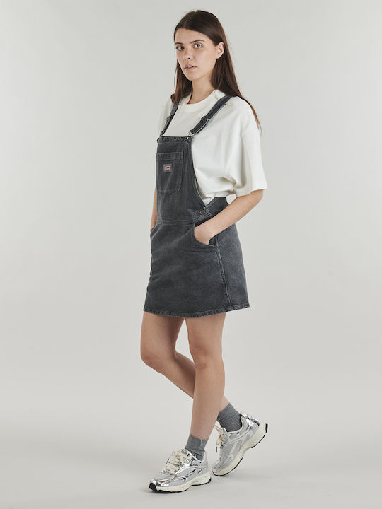 Sommer Mini Wickel Damenkleid Grau OXV932684-Dunkelgrau