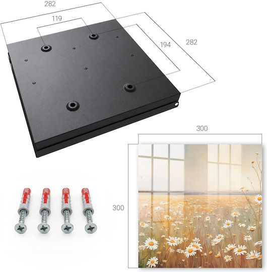 Tulup Agățătoare Chei De Perete Metalică 50 Compartimente 30x30x5cm
