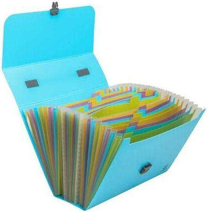 Accordion Handle Bag-File Holder Exacompta A4 24 Positions Cyan 55699e