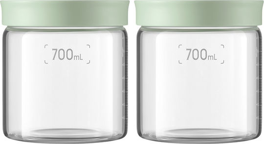 Buydeem Ваза за Обща Употреба с Капак Стъклена Прозрачна 700ml