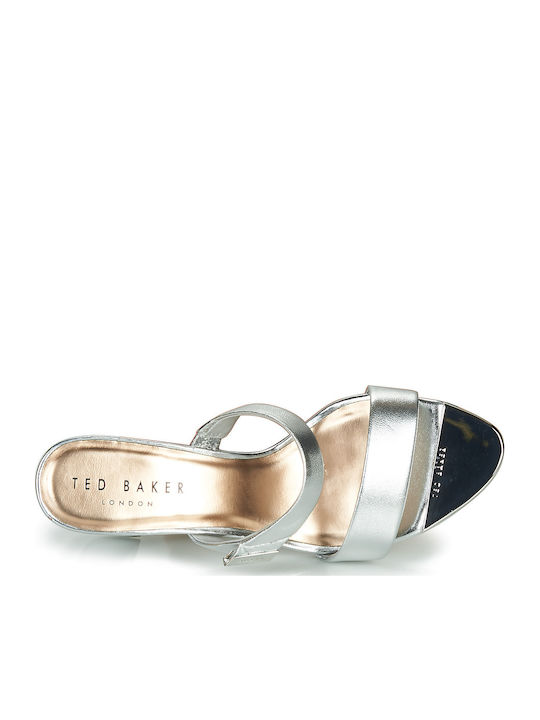 Damen Pantoletten mit Absatz in Silber Farbe 231029-SILBER