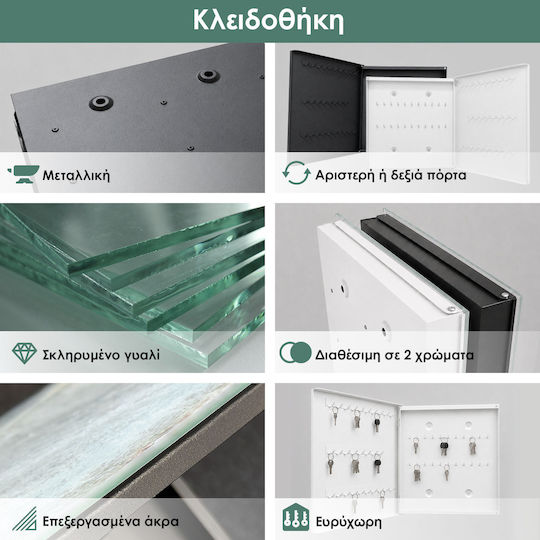 Tulup Стенна Ключодържател Металик 50 Места 30x30x5см