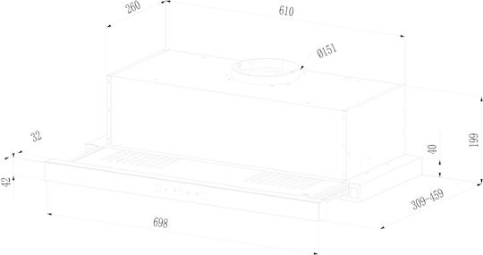 Cecotec Bolero Flux TLT 704400 Συρόμενος Απορροφητήρας 70cm Λευκός