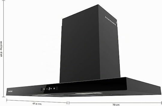 Cecotec Bolero Flux TT 704400 Chimney Hood 70cm Black